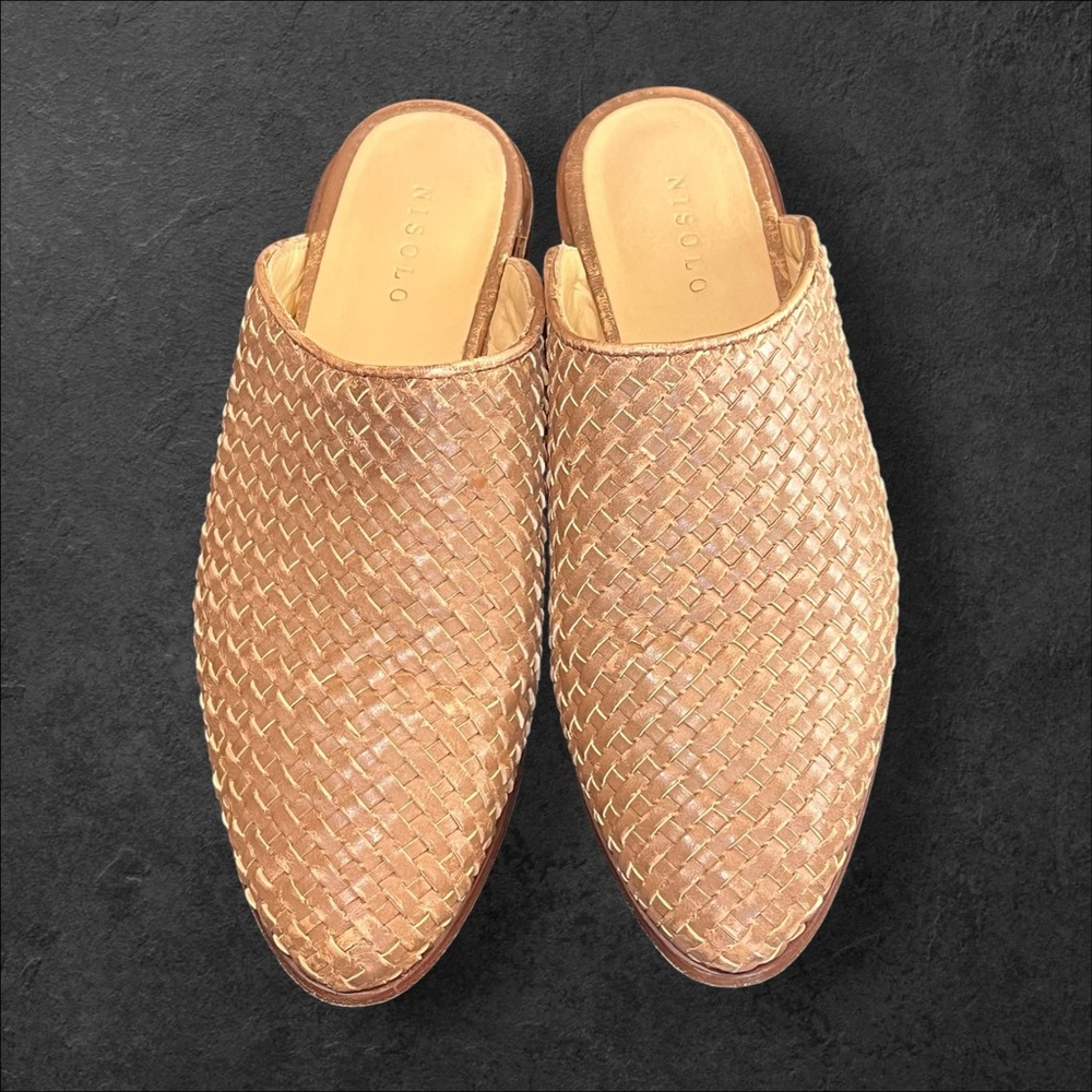 Nisolo Tan Woven Mules